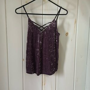 Size x small American eagle velvet purple tank top